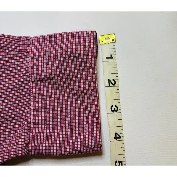 Lauren Ralph Lauren Dress Shirt Mens 16 36/37 Red White Gingham Check Cotton L/S - Picture 6 of 11